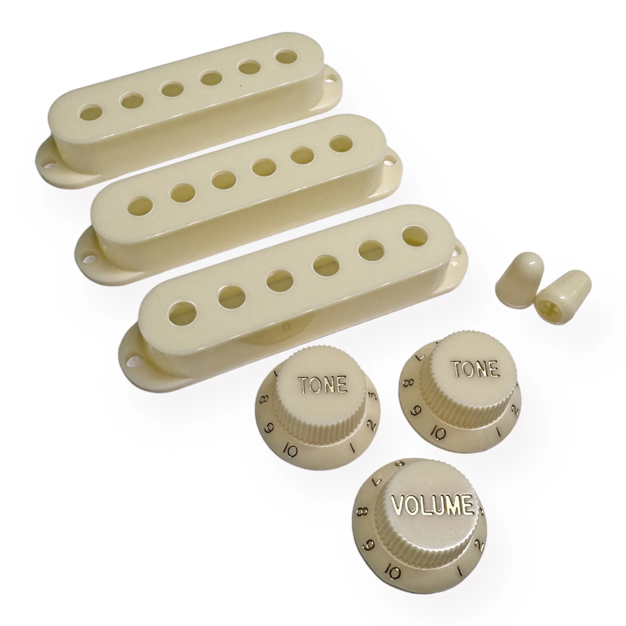 AXLABS strat style KNOB KIT 3 AGED WHITE CREAM