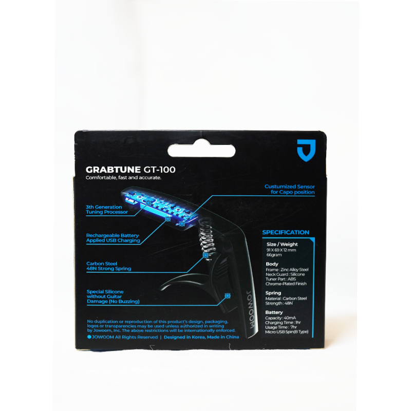 JOWOOM GRABTUNE GT-100 2-in-1 Multi-functional Guitar Capo Tuner - Image 2